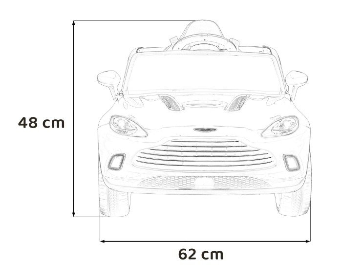 Aston Martin DBX na akumulator dla dzieci Biały + Pilot + EVA + Pasy + Wolny Start + Audio LED-19 7273 