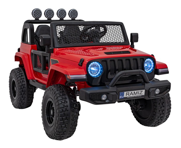 Auto terenowe OFF-ROAD 3.0 dla dzieci Czerwony + Pilot + Wolny Start + Pasy + Audio LED-2 7286 