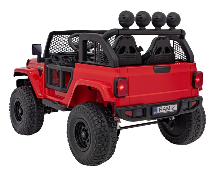 Auto terenowe OFF-ROAD 3.0 dla dzieci Czerwony + Pilot + Wolny Start + Pasy + Audio LED-5 7286 