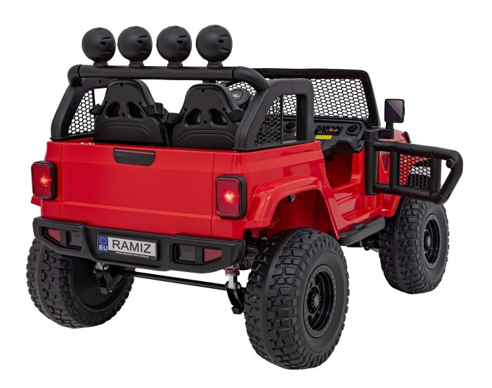Auto terenowe OFF-ROAD 3.0 dla dzieci Czerwony + Pilot + Wolny Start + Pasy + Audio LED-7 7286 