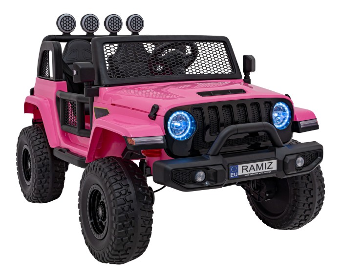 Auto terenowe OFF-ROAD 3.0 dla dzieci Różowy + Pilot + Wolny Start + Pasy + Audio LED-2 7288 