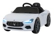 Maserati Ghibli na akumulator dla dzieci Biały + Pilot + EVA + Wolny Start + LED Audio-1 7293 