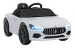 Maserati Ghibli na akumulator dla dzieci Biały + Pilot + EVA + Wolny Start + LED Audio-10 7293 