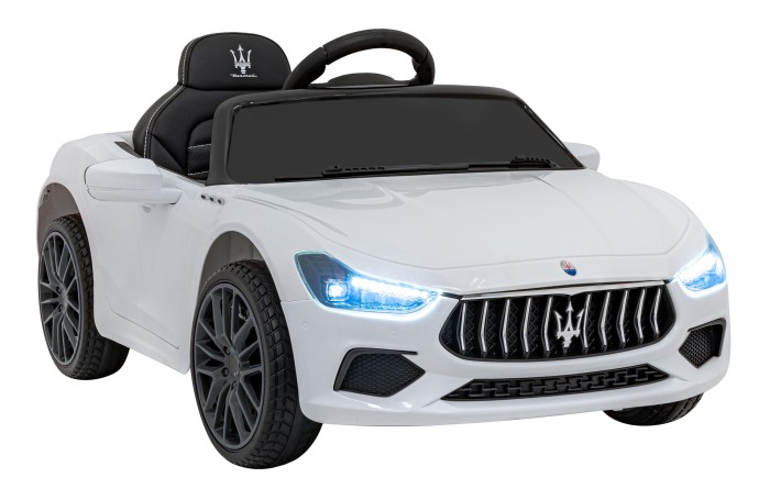 Maserati Ghibli na akumulator dla dzieci Biały + Pilot + EVA + Wolny Start + LED Audio-10 7293 