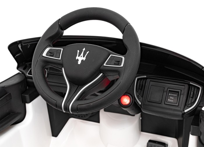 Maserati Ghibli na akumulator dla dzieci Biały + Pilot + EVA + Wolny Start + LED Audio-11 7293 