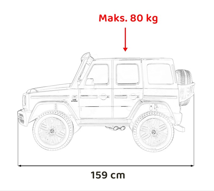 Pojazd Mercedes Benz G63 AMG XXL STRONG MP4 Biały-17 7329 