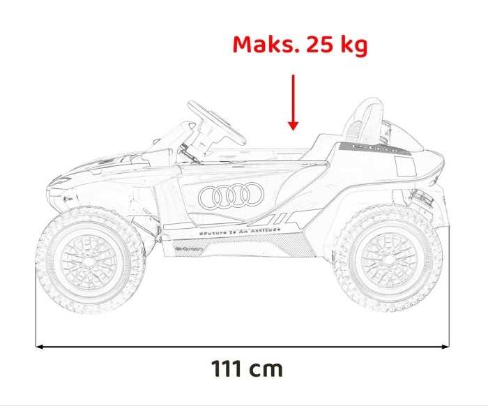 Pojazd Audi RSQ E-TRON Szary-22 7330 