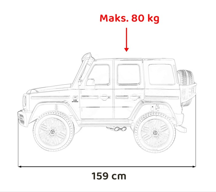 Pojazd Mercedes Benz G63 AMG XXL MP4 Czarny-23 7366 
