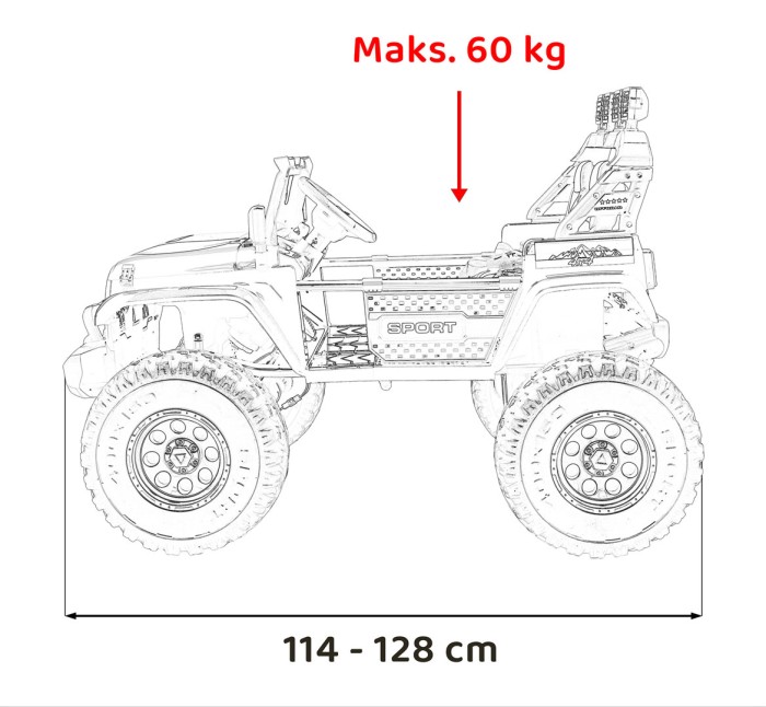 Pojazd Extreme Sport 4x4 Zmienna Wielkość Czarny-33 7504 