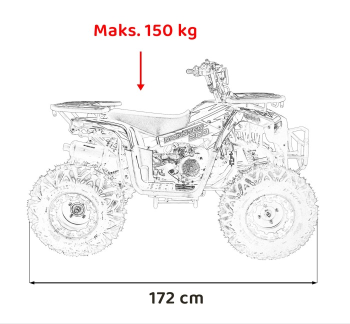 Pojazd Quad Spalinowy 200CC MONSTER Pomarańczowy-29 7568 