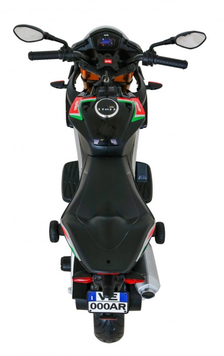 Aprilia Tuono V4 Motor na akumulator dla dzieci Czarny + Panel MP3 + Kółka pomocnicze + Wolny Start-7 7594 