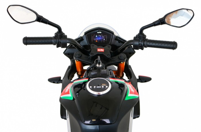 Aprilia Tuono V4 Motor na akumulator dla dzieci Czarny + Panel MP3 + Kółka pomocnicze + Wolny Start-8 7594 