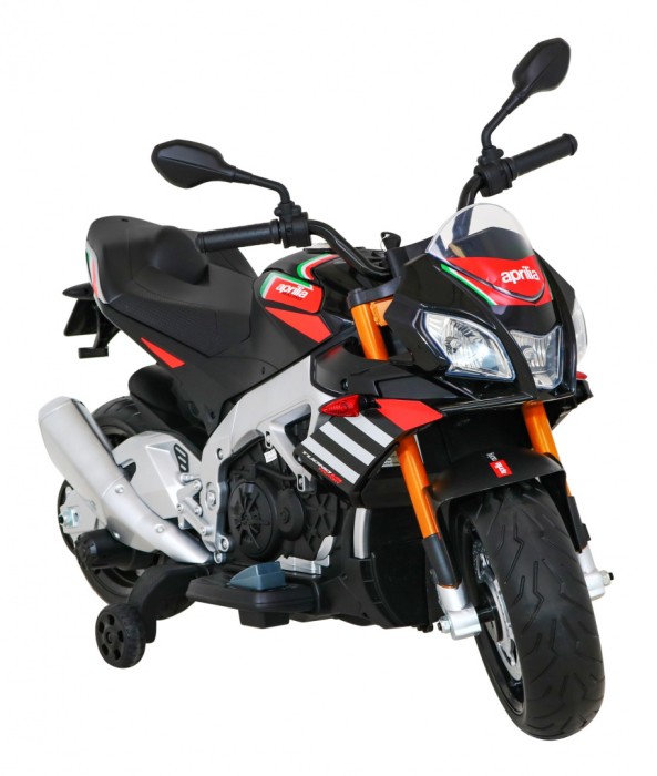Aprilia Tuono V4 Motor na akumulator dla dzieci Czarny + Panel MP3 + Kółka pomocnicze + Wolny Start-10 7594 
