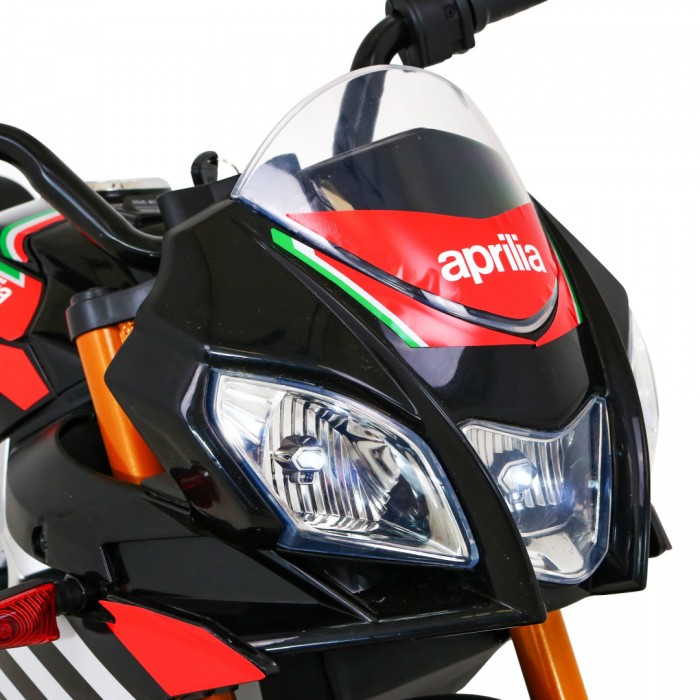 Aprilia Tuono V4 Motor na akumulator dla dzieci Czarny + Panel MP3 + Kółka pomocnicze + Wolny Start-11 7594 