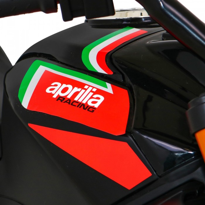 Aprilia Tuono V4 Motor na akumulator dla dzieci Czarny + Panel MP3 + Kółka pomocnicze + Wolny Start-12 7594 
