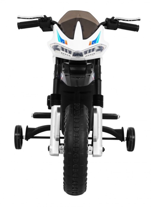 Motor Night Rider na akumulator dla dzieci Biały + Kółka pomocnicze + MP3 USB + Gaz w manetce-3 7597 