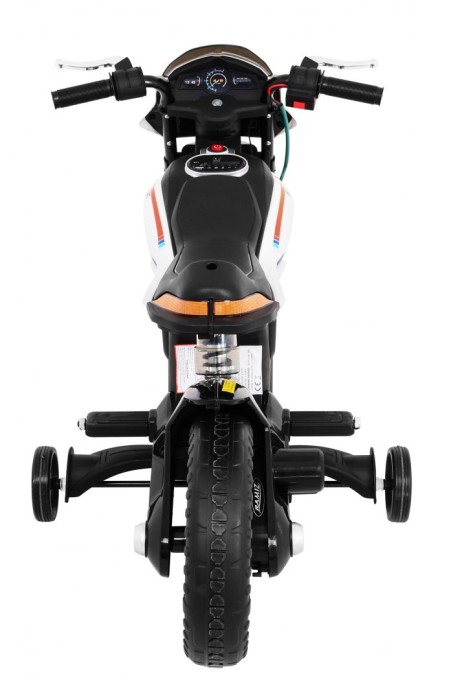 Motor Night Rider na akumulator dla dzieci Biały + Kółka pomocnicze + MP3 USB + Gaz w manetce-10 7597 