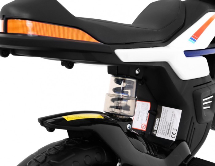 Motor Night Rider na akumulator dla dzieci Biały + Kółka pomocnicze + MP3 USB + Gaz w manetce-11 7597 