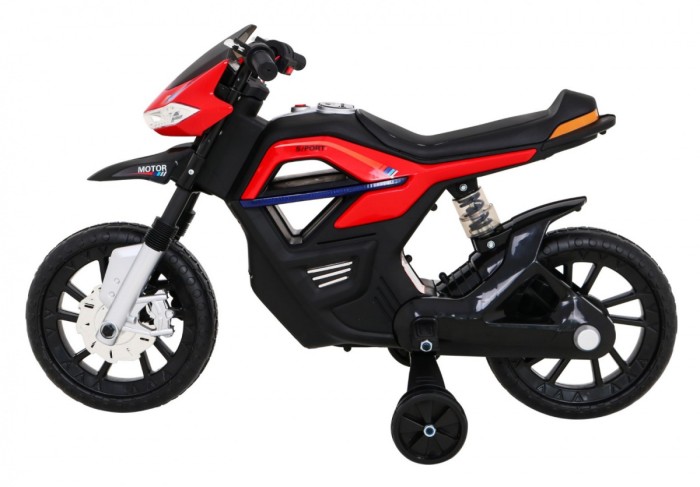 Motor Night Rider na akumulator dla dzieci Czerwony + Kółka pomocnicze + MP3 USB + Gaz w manetce-4 7598 