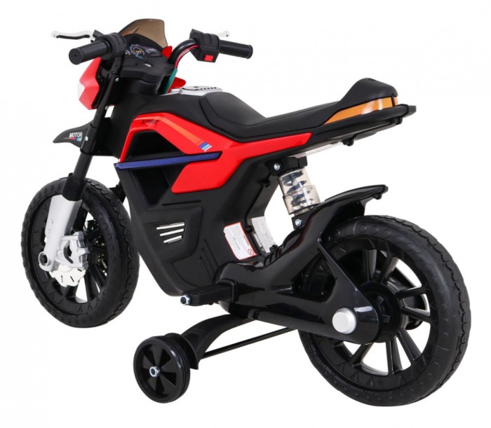 Motor Night Rider na akumulator dla dzieci Czerwony + Kółka pomocnicze + MP3 USB + Gaz w manetce-5 7598 