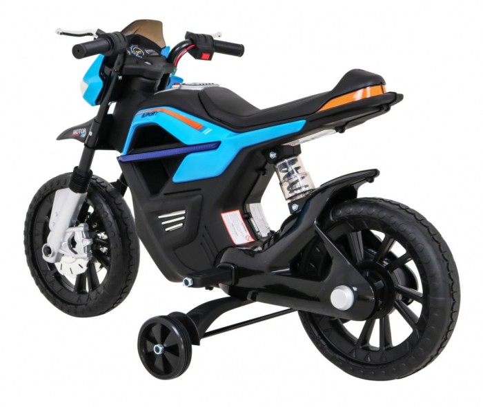 Motor Night Rider na akumulator dla dzieci Niebieski + Kółka pomocnicze + MP3 USB + Gaz w manetce-5 7599 