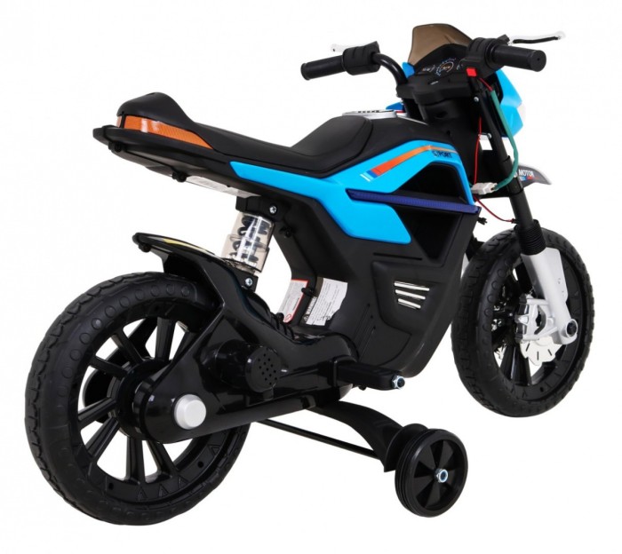 Motor Night Rider na akumulator dla dzieci Niebieski + Kółka pomocnicze + MP3 USB + Gaz w manetce-7 7599 