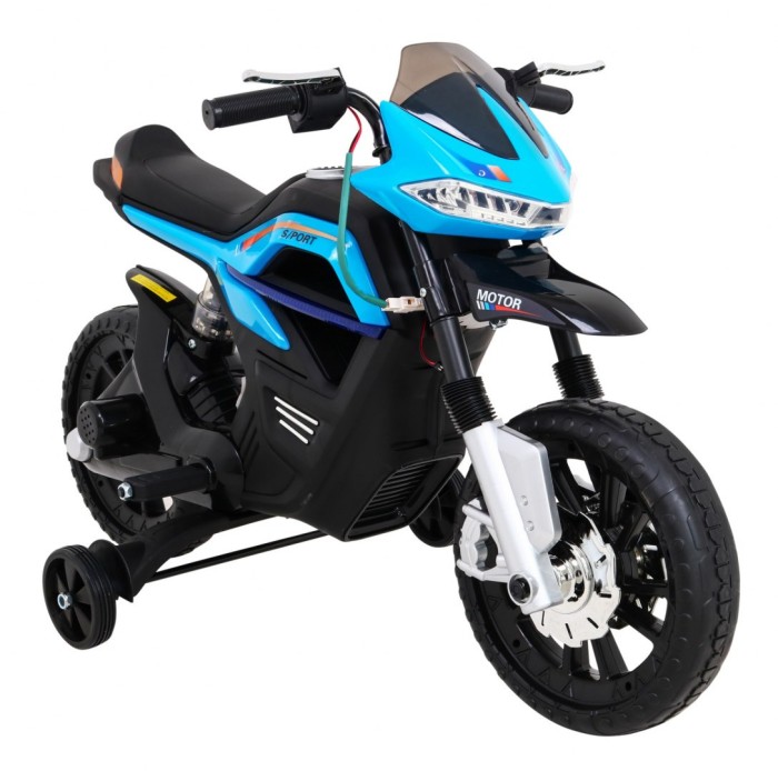 Motor Night Rider na akumulator dla dzieci Niebieski + Kółka pomocnicze + MP3 USB + Gaz w manetce-8 7599 