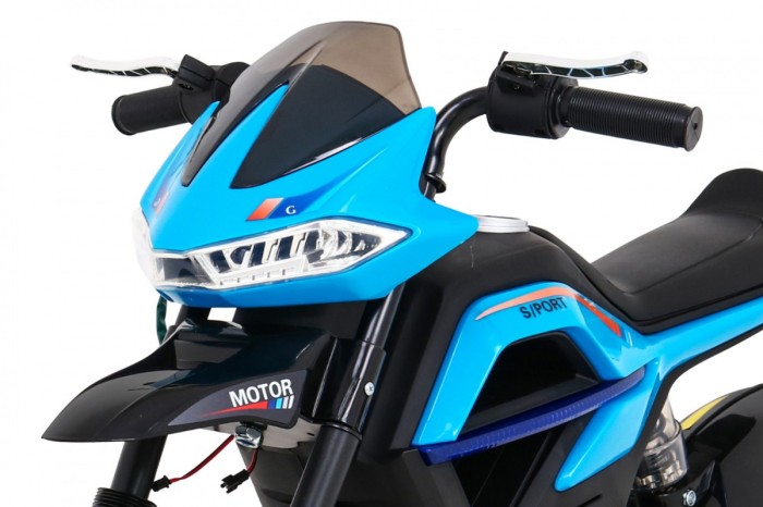 Motor Night Rider na akumulator dla dzieci Niebieski + Kółka pomocnicze + MP3 USB + Gaz w manetce-9 7599 