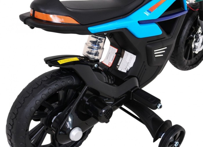 Motor Night Rider na akumulator dla dzieci Niebieski + Kółka pomocnicze + MP3 USB + Gaz w manetce-10 7599 