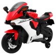 Motorek R1 Superbike elektryczny dla dzieci Czerwony + Kółka pomocnicze + Klakson + Światła LED-1 7605 