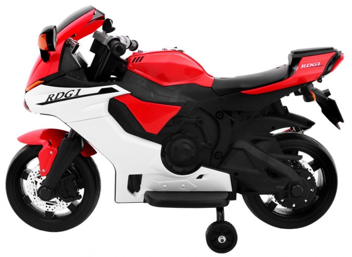 Motorek R1 Superbike elektryczny dla dzieci Czerwony + Kółka pomocnicze + Klakson + Światła LED-2 7605 