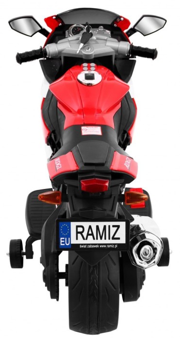Motorek R1 Superbike elektryczny dla dzieci Czerwony + Kółka pomocnicze + Klakson + Światła LED-5 7605 