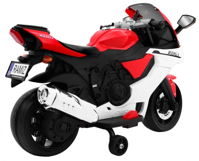 Motorek R1 Superbike elektryczny dla dzieci Czerwony + Kółka pomocnicze + Klakson + Światła LED-6 7605 