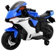 Motorek R1 Superbike elektryczny dla dzieci Niebieski + Kółka pomocnicze + Klakson + Światła LED-1 7606 