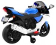Motorek R1 Superbike elektryczny dla dzieci Niebieski + Kółka pomocnicze + Klakson + Światła LED-4 7606 