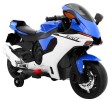 Motorek R1 Superbike elektryczny dla dzieci Niebieski + Kółka pomocnicze + Klakson + Światła LED-5 7606 