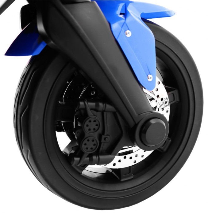 Motorek R1 Superbike elektryczny dla dzieci Niebieski + Kółka pomocnicze + Klakson + Światła LED-10 7606 