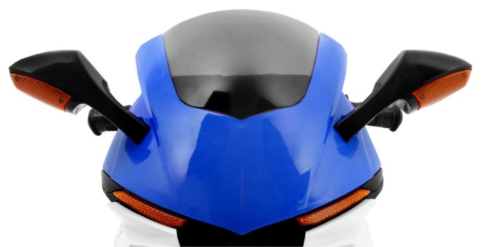 Motorek R1 Superbike elektryczny dla dzieci Niebieski + Kółka pomocnicze + Klakson + Światła LED-11 7606 