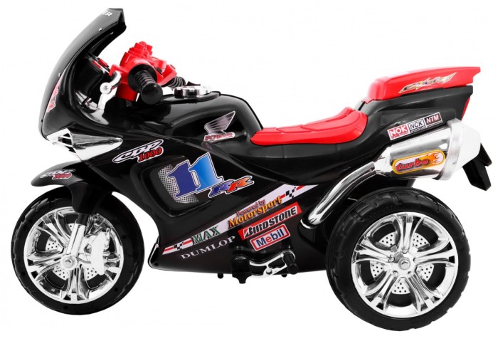 Motorek Trójkołowy RR1000 elektryczny dla dzieci Czarny + Dźwięki + Światła + Schowek-3 7607 