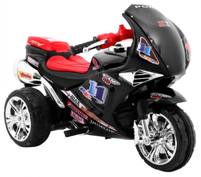 Motorek Trójkołowy RR1000 elektryczny dla dzieci Czarny + Dźwięki + Światła + Schowek-6 7607 
