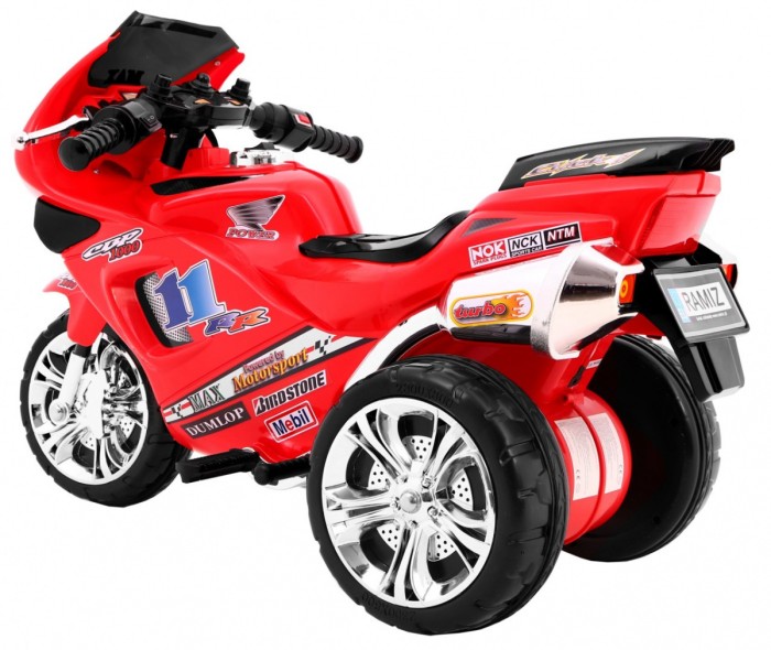 Motorek Trójkołowy RR1000 elektryczny dla dzieci Czerwony + Dźwięki + Światła + Schowek-4 7608 