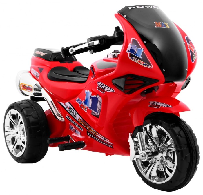 Motorek Trójkołowy RR1000 elektryczny dla dzieci Czerwony + Dźwięki + Światła + Schowek-12 7608 
