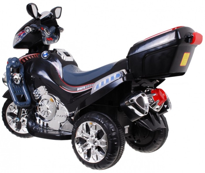 Motorek F928 na akumulator dla dzieci Czarny + Kufer + Światła + Klakson + Melodie-4 7612 