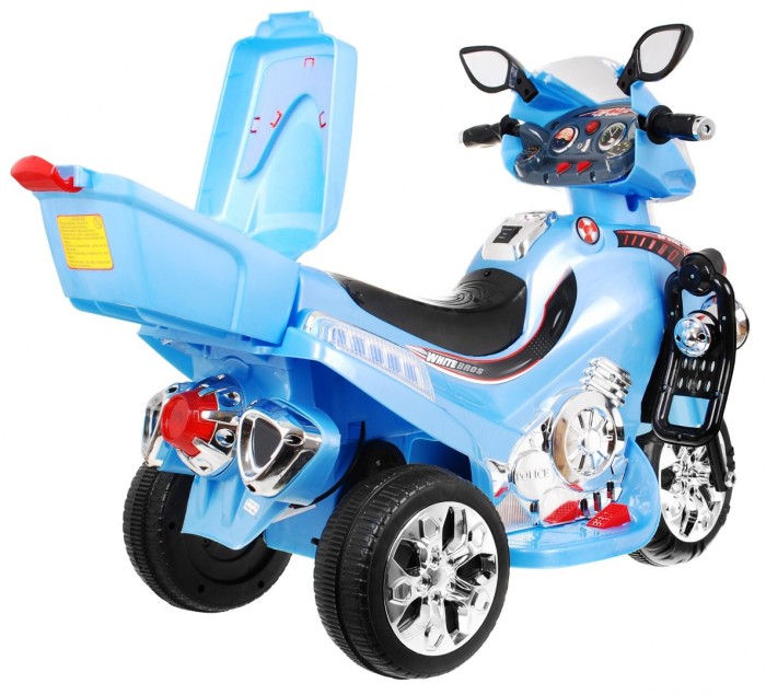 Motorek F928 na akumulator dla dzieci Niebieski + Kufer + Światła + Klakson + Melodie-3 7614 