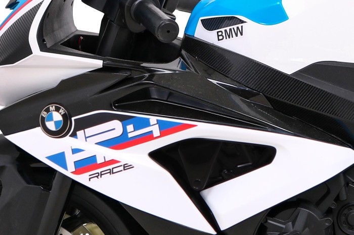 Motor BMW HP4 na akumulator dla dzieci Biały + Pomocnicze kółka + Wolny Start + EVA + MP3 LED-6 7618 
