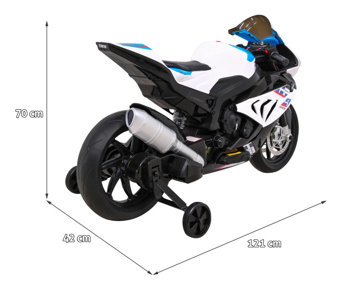 Motor BMW HP4 na akumulator dla dzieci Biały + Pomocnicze kółka + Wolny Start + EVA + MP3 LED-14 7618 