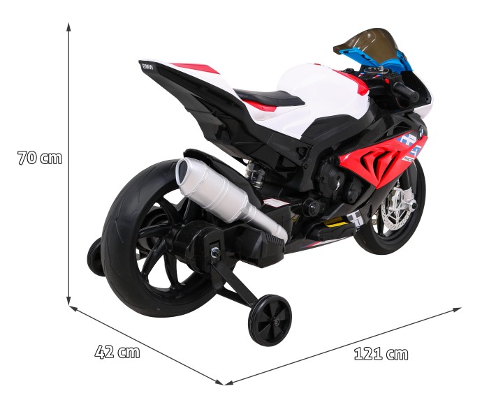 Motor BMW HP4 na akumulator dla dzieci Czerwony + Pomocnicze kółka + Wolny Start + EVA + MP3 LED-13 7619 