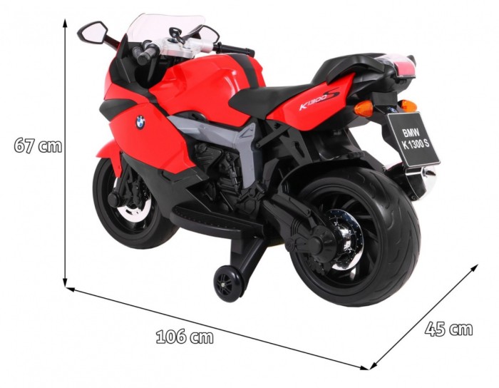 Motor na akumulator BMW K1300S dla dzieci Czerwony + Kółka pomocnicze + Dźwięki Światła + Wolny Start-2 7622 