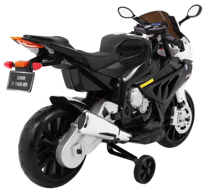 Motor na akumulator BMW S1000 RR dla dzieci Czarny + Kółeczka pomocnicze + Nóżka podpórka-7 7625 
