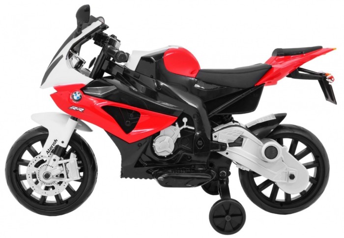 Motor na akumulator BMW S1000 RR dla dzieci Czerwony + Kółeczka pomocnicze + Nóżka podpórka-4 7626 